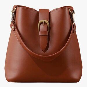 Brown Bucket Crossbody Purse